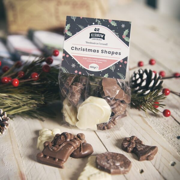 Christmas Shapes 100g bag - Milk & White chocolate