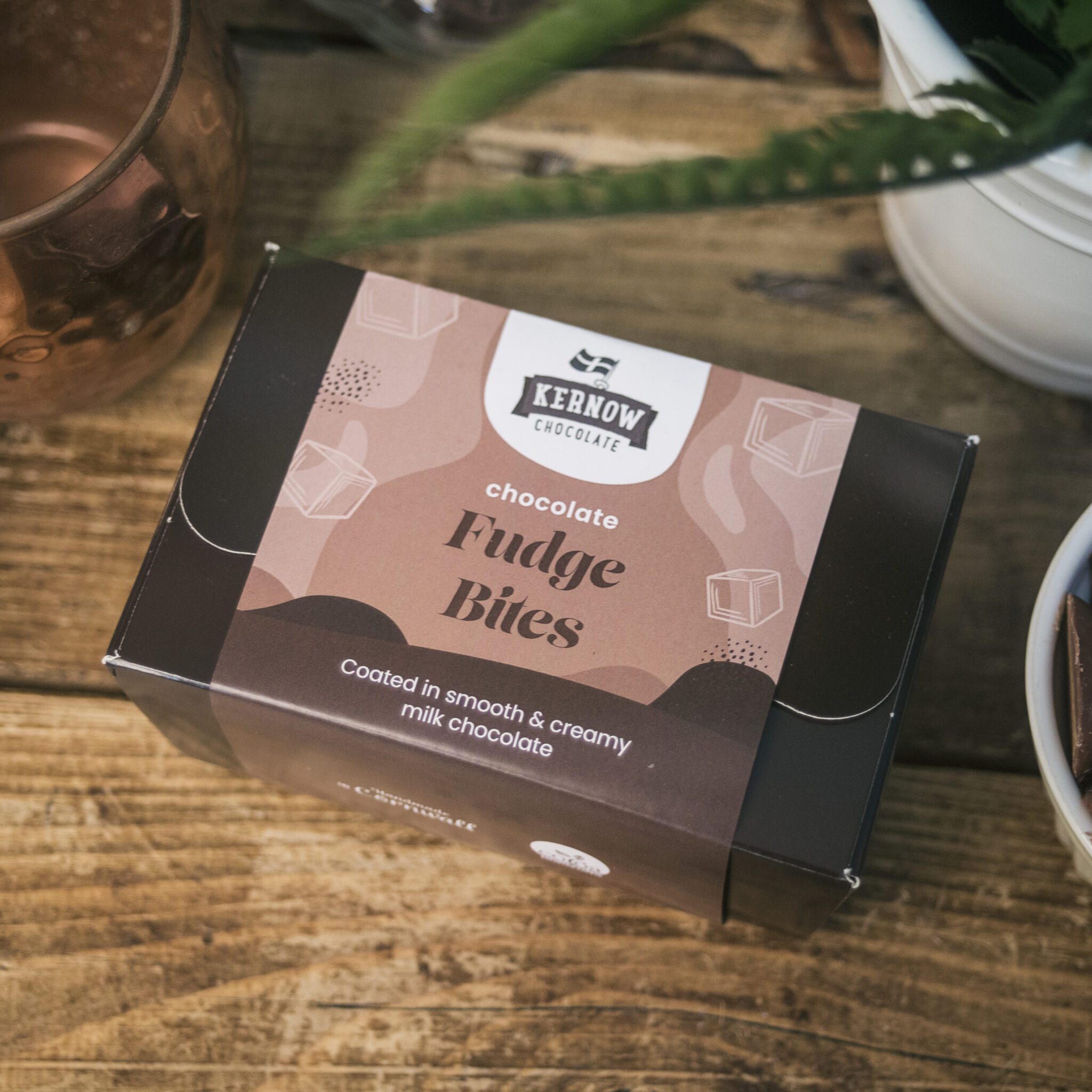 Milk Chocolate Coated Fudge Bites Chocolate 240g Box Kernow Chocolate