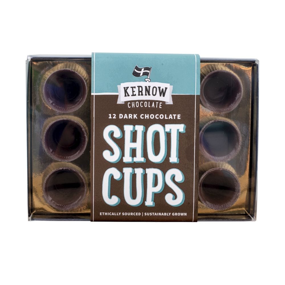 Dark Chocolate Shot Cups Pack of 12 Kernow Chocolate